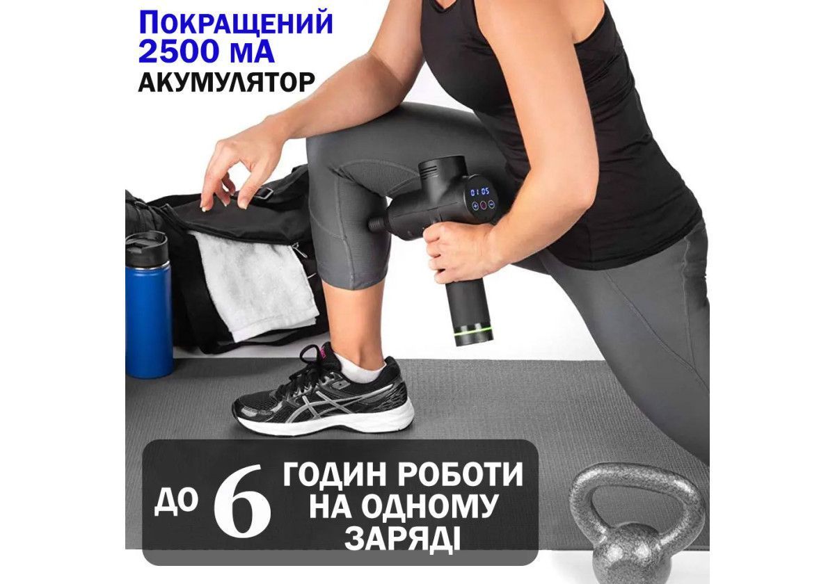 Перкусійний масажер EasyFit Percussio для тіла з 6 насадками 2827128923 фото