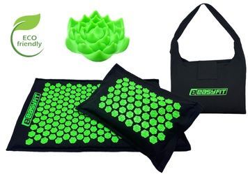 Масажний килимок EasyFit AcuRelax з голками (аплікатор Кузнєцова) чорно-зелений 2827688272 фото