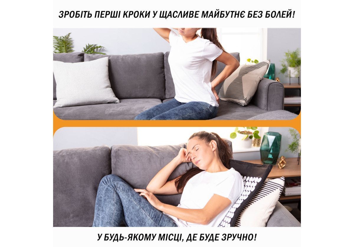 Масажний килимок Easyfit з подушкою (аплікатор Кузнєцова) Фіолетовий 2827703776 фото