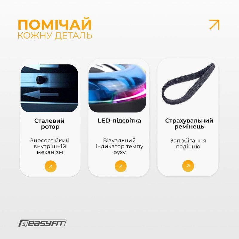 Еспандер кистьовий гіроскопічний EasyFit з підсвічуванням 283287310312 фото