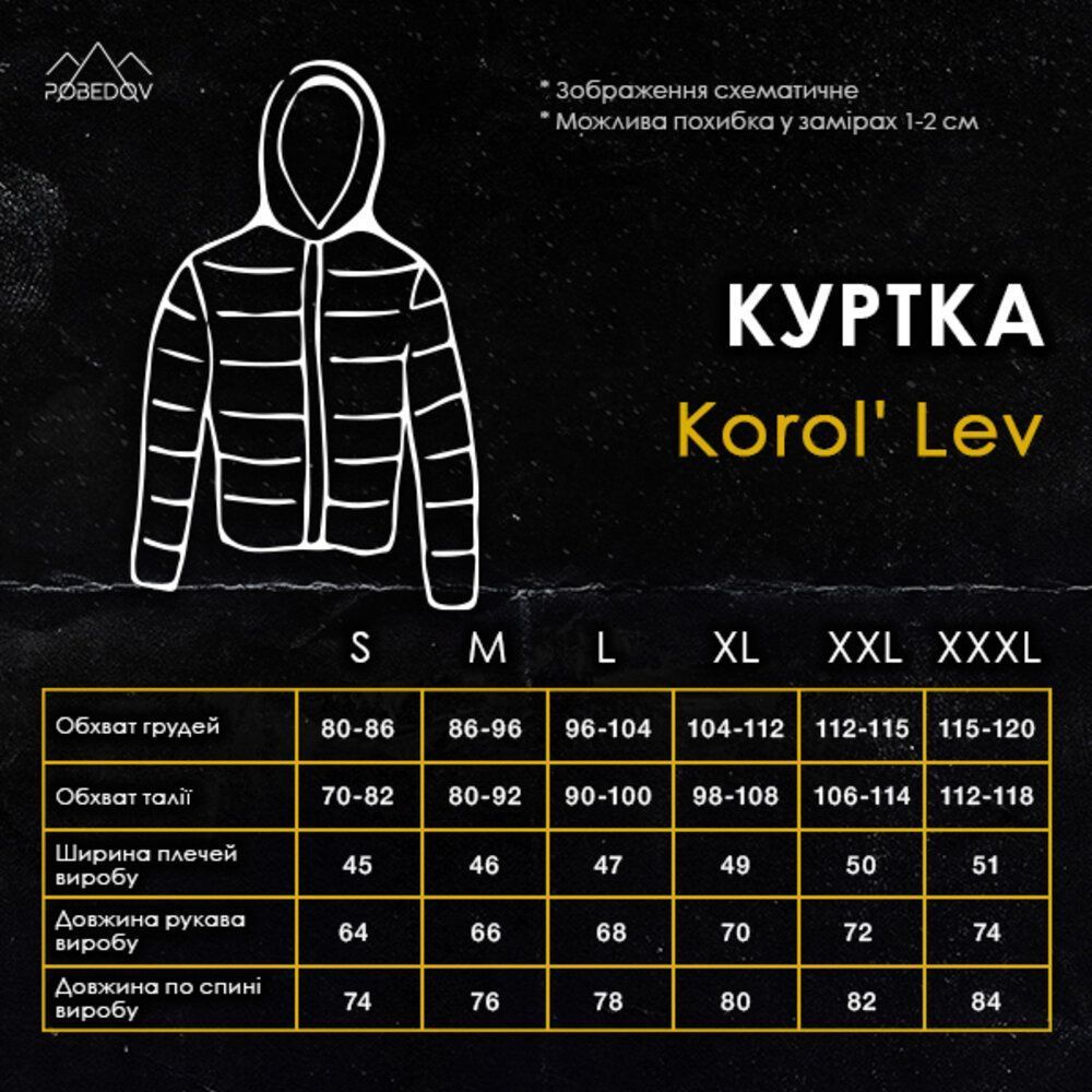 Куртка чоловіча демісезонна з капюшоном чорна Pobedov Korol' Lev 00000000239 фото
