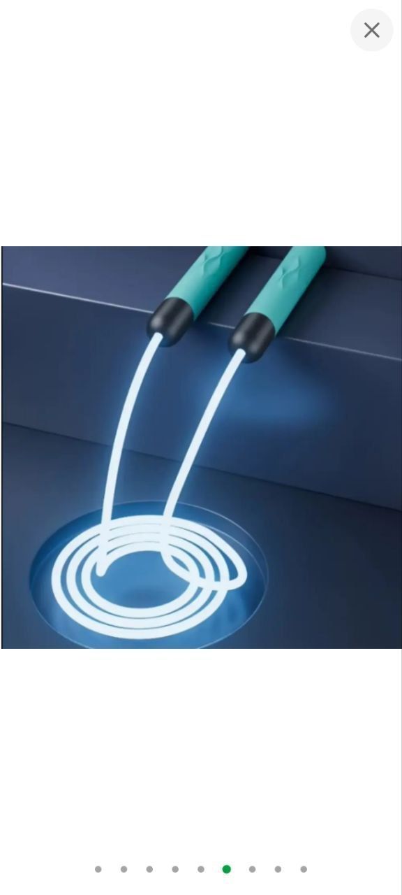 Скакалка світиться Світлодіодна 2.8 м для дітей і дорослих з LED-підсвічуванням на батарейках для занять спортом, блакитна CZYP-913_blue 0477477 фото