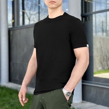 Чоловіча футболка бавовняна Pobedov Peremoga чорна 00000002990 фото