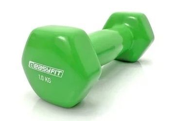 Гантель для фітнесу 1.0 кг EasyFit із вініловим покриттям салатова 2865210262 фото