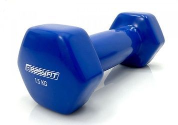 Гантель для фітнесу 1.5 кг EasyFit із вініловим покриттям синя 1667 фото