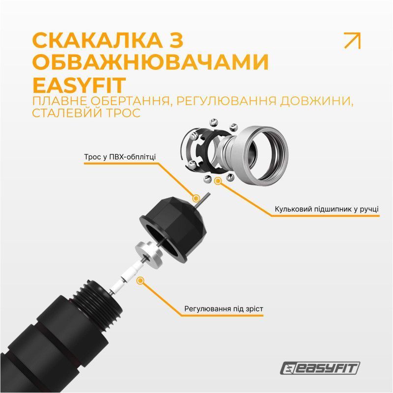 Скакалка з обважнювачем EasyFit 297297 фото