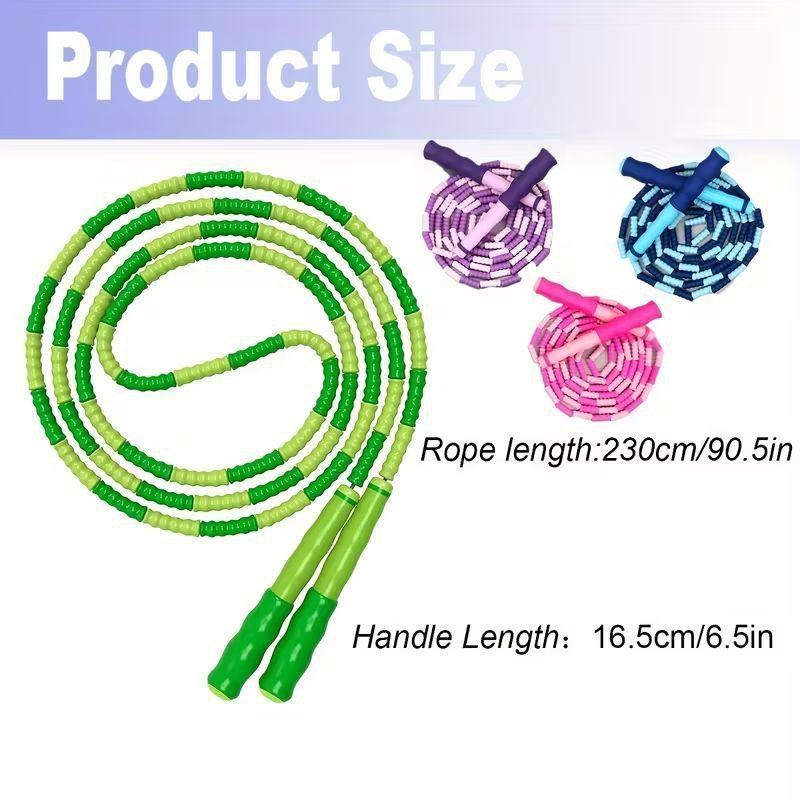 Скакалка з намистинами для фітнесу та кардіо (Beaded Jump Rope) 230 см 461461 фото