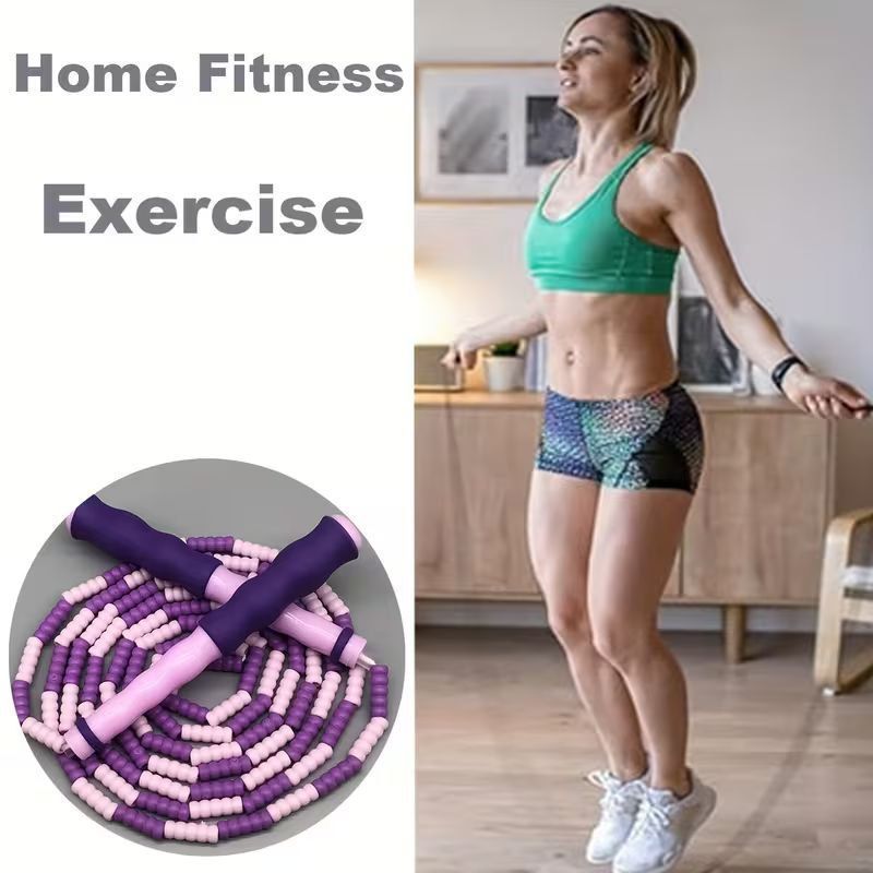 Скакалка з намистинами для фітнесу та кардіо (Beaded Jump Rope) 230 см 461461 фото